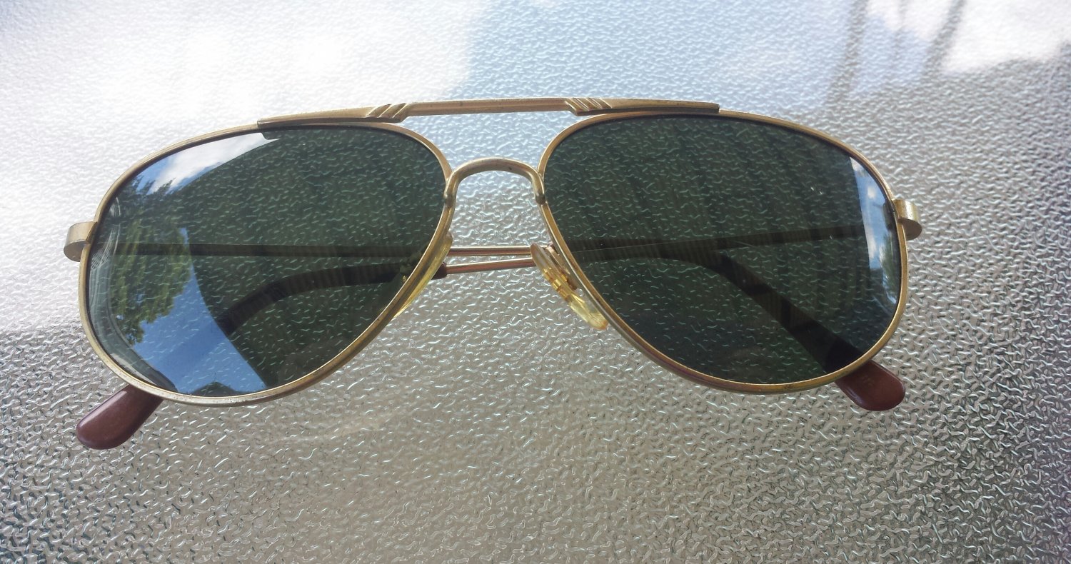 Vintage 1970s Mens Aviator Style Tinted Sunglasses 