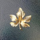 Vintage 60s Gold Tone Maple Leaf Pin Brooch