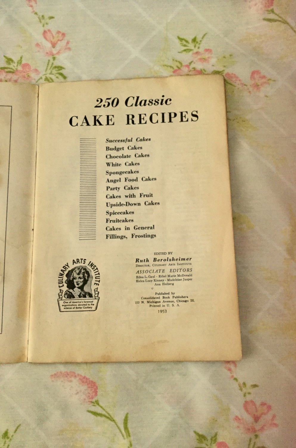 250 Classic Cake Recipes Culinary Arts Institute 1953 Vintage Cookbook Booklet