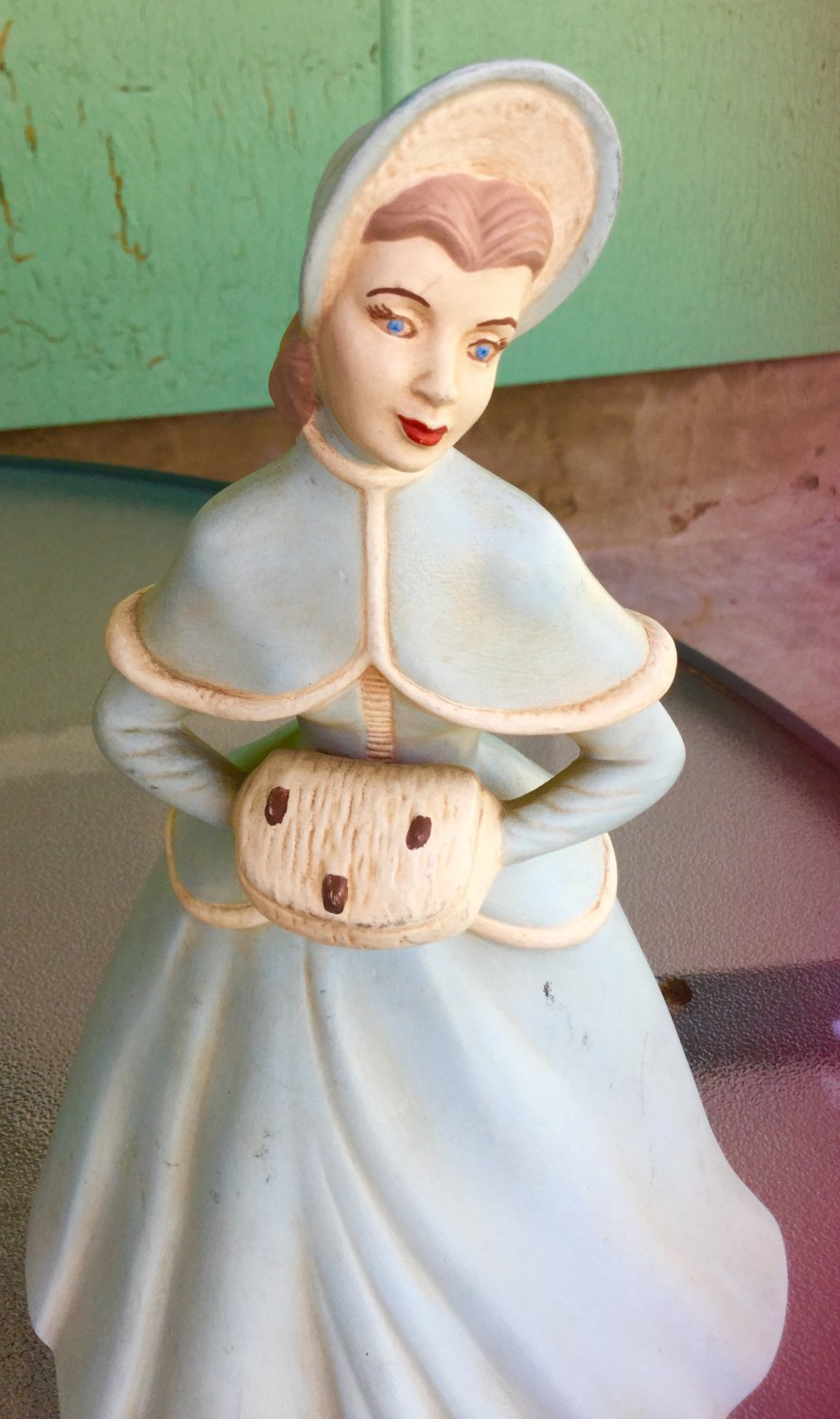 Vintage Holland Mold Victorian Lady Figure Hand Painted Ceramic Large 9