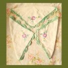 Vintage 1940s Hand Crochet Floral Embroidered Linen Napkins Set of 3