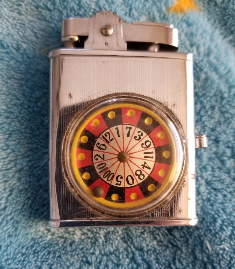Vintage 1950s Riviera Roulette Wheel Casino Cigarette Lighter Smoking