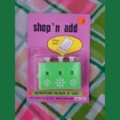 Vintage 70s GREEN Shop ‘N Add Shoppers Aid Calculating Adding Device MINT NIP