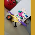 Vintage 80s Bunny Rabbit on Rolling Skateboard Movable Action Figure Toy