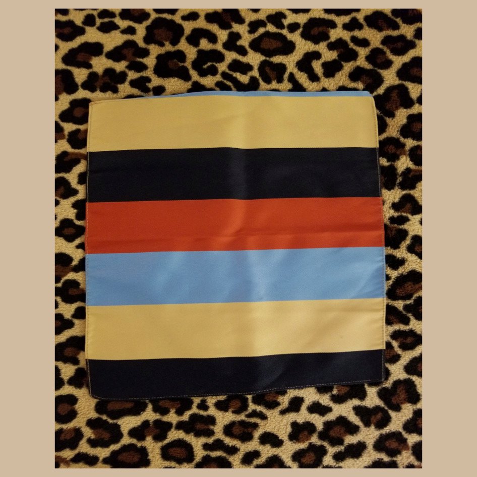 Vintage 70s MOD Boho Chic Colorblock Rainbow Striped Handkerchief Hanky Scarf