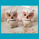 Vintage 50s Ceramic Hand Painted Winking Owl Salt and Pepper Shakers Shawnee Pottery