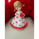 Vintage Lefton Valentine's Day Girl Porcelain Hand Painted Figurine #2733