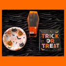 Halloween 3-piece Party Table Set: Napkins, Plates & Cutlery NEW