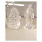Vintage Santa Claus and Angel Clear Plastic Tree Ornaments set of 2