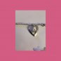 Vintage Signed Coro Silver Tone Heart Bell Pendant Baby&acirc;��s Child&acirc;��s Bracelet