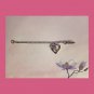 Vintage Signed Coro Silver Tone Heart Bell Pendant Baby&acirc;��s Child&acirc;��s Bracelet