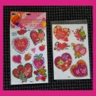 Vintage Valentine’s Day Laser Heart Stickers Decorations 2 Large Sheets