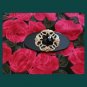 Vintage Glam 80s Elegant Acrylic Black Prism Ornate Brooch Pin