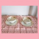 RARE Antique Nippon Morimura Hand Painted Fine Japanese Porcelain Tea Cup and Saucer 4 piece Set RARE Antique Nippon Morimura Hand Painted Fine Japanese Porcelain Tea Cup and Saucer 4 piece Set