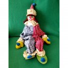 Vintage Handcrafted Sitting Clown Doll Googly Eyes Cute Creepy Clown ooak
