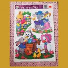 Vintage 90s Easter Bunny Theme Window Clings Decorations  1 LARGE sheet