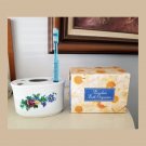 Vintage Cottagecore White Porcelain Bath Organizer Toothbrush Holder NIB