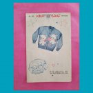 Vintage 1950s KNIT O GRAF No 925 Children’s Kitten Sweater Sewing Pattern Size 2 to 8