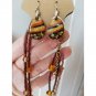 KC Boho Retro Earrings & Beaded Pendant Necklace Set NEW autumn fall colors