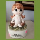 VTG 70s Artist Kim Casali LOVE IS…Crying Buckets When He Goes Away Sad Girl Ceramic Figurine Bank