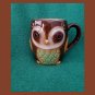 Groovy Retro Vintage Style Ceramic Owl Mug Coffee Cup 12 oz.