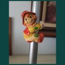 RARE Vintage Lefton Hand-Painted Ceramic Scarecrow Candle Hugger Figure Whimsical Fall Decor