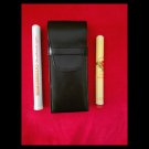Vintage 90s Black Leather Cigar Carrying Case Pouch Holder + 2 metal cigar tubes Vintage 90s Black Leather Cigar Carrying Case Pouch Holder + 2 metal cigar tubes
