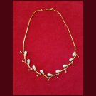Vintage Elegant Faux Pearl & Rhinestone Crystal Fringe Gold tone Necklace bridal jewelry Vintage Elegant Faux Pearl & Rhinestone Crystal Fringe Gold tone Necklace bridal jewelry