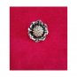 Vintage Glitzy Glam Silver Tone Metal Shimmery Rhinestone Rose Floral Pin Brooch