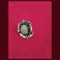 Vintage Glitzy Glam Silver Tone Metal Shimmery Rhinestone Rose Floral Pin Brooch