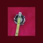 Vintage Glitzy Glam Silver Tone Metal Shimmery Rhinestone Rose Floral Pin Brooch