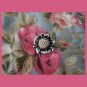 Vintage Glitzy Glam Silver Tone Metal Shimmery Rhinestone Rose Floral Pin Brooch