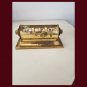 Vintage MCM Brass Metal Perpetual Rolling Day Date Desk Calendar