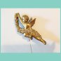 Vintage 70s Syroco Golden Angel Cherub Wall Sconce Figure Home Decor made in USA