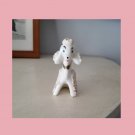 Vintage MCM Hand-Painted White Ceramic Porcelain Spaghetti Poodle Figurine kitschy 1950s