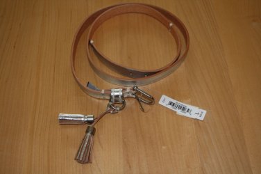 NWT Sperry Top Sider Silver Metallic Belt 1/2" Wide Size Large Nordstrom $38
