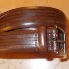 Trafalgar 'Bentley' Leather Herringbone Inset Belt Brown Size 40 Nordstrom