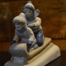 Kids tobbogan run porcelain figurine PS