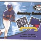 2002 Fleer Boxscore Amazing Greats jersey patch Delgado