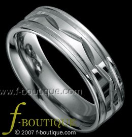 "Nature" Grooved Tungsten Carbide Wedding Band Ring Size 5.5, 6.5, 7.5, 8.5, 9.5. 10.5, 11.5