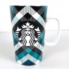 Starbucks Tartan Plaid Tall 16 oz Coffee Mug 2015 Green Black White