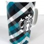 Starbucks Tartan Plaid Tall 16 oz Coffee Mug 2015 Green Black White