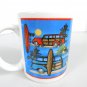 Woody Car Surfboard Hawaii Coffee Mug Cup 12 oz Ceramic Palm Trees Maui Pacific Traders