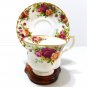 Royal Albert Old Country Roses Footed Teacup Saucer Set Bone China Montrose England Gold Gilt