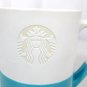 Starbucks Hand Dipped Siren Etched Coffee Mug 14 oz Blue White 2014