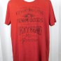 Lucky Brand Denim Goods Mens T-shirt Large L Red 100% Cotton American Standard
