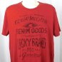 Lucky Brand Denim Goods Mens T-shirt Large L Red 100% Cotton American Standard