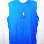 Cancun Mexico Lizard Surfing Muscle Shirt Mens XL Blue Fly 100% Cotton Yazbek