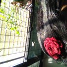 Crochet hair clip flower