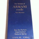 Crystal Collection - EDP Version of ARMANI Code For Women 2.75 FL OZ 80ml
